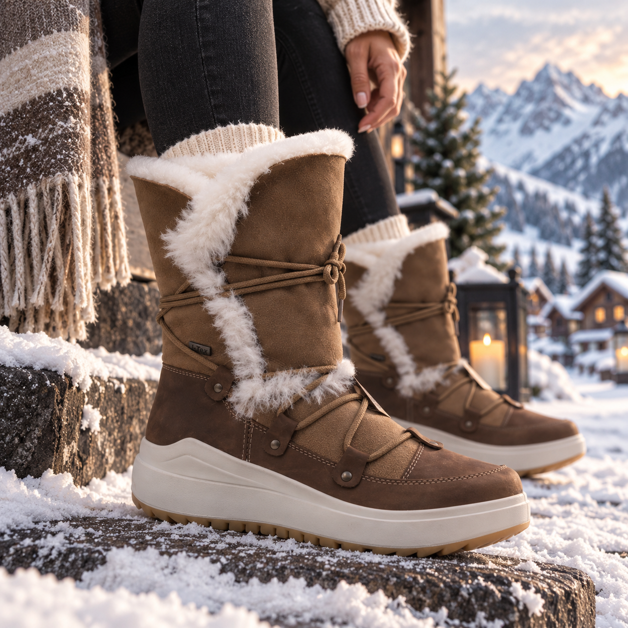 Jacalu winter boots in snow
